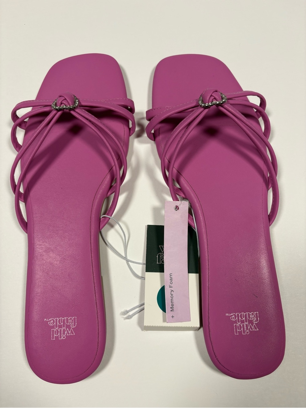 Target Wild Fable Fuchsia Multi-Strap Square-Toe Slides